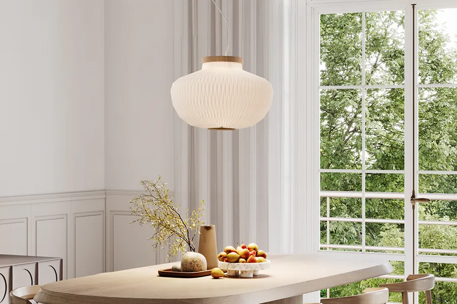 Le Klint Urchina pendel hvid eg Medium