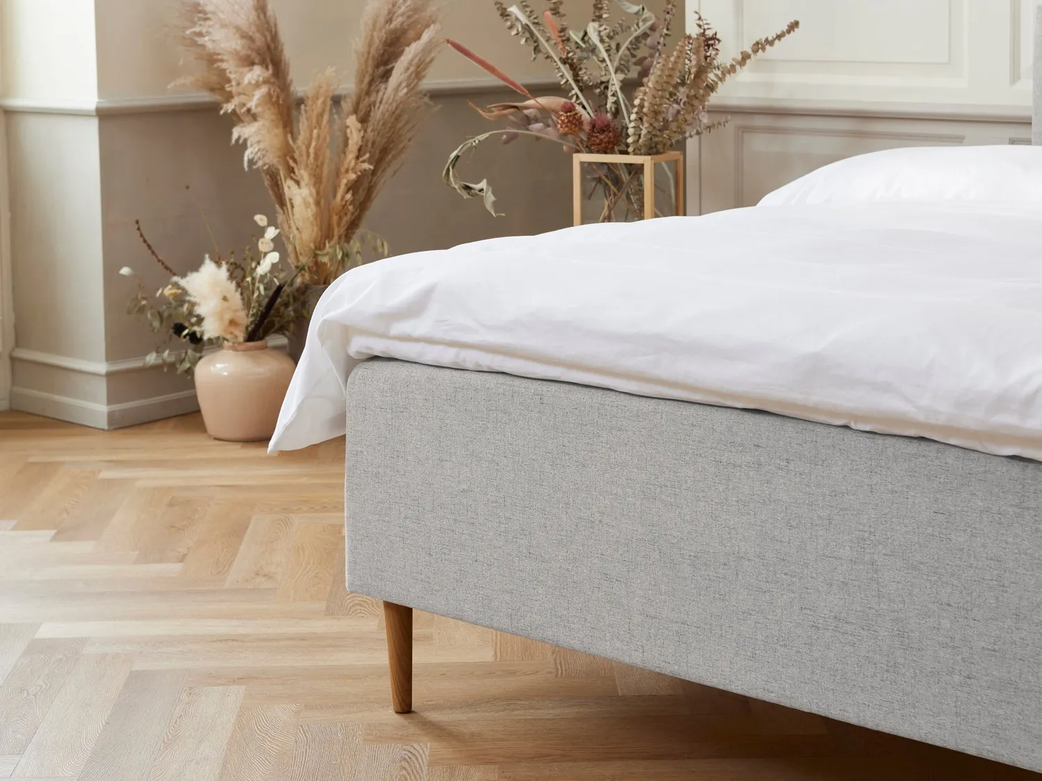 Fabrikkens Luksus boxmadras 105x210 lysegrå latex