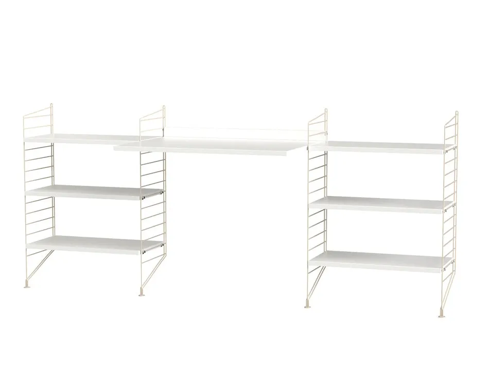 String Workspace D kontorsæt sort ask 200 cm