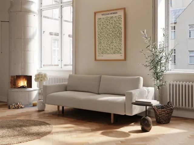 Maya sovesofa 140x200 bouclé beige fast