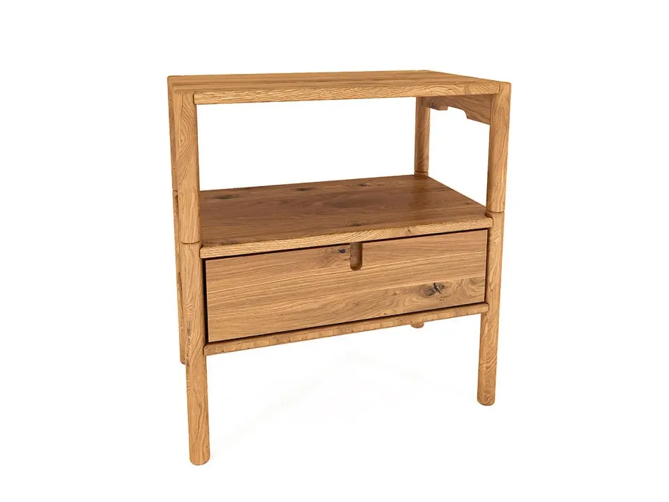 Nordic Design sengebord eg med bakke og skuffe
