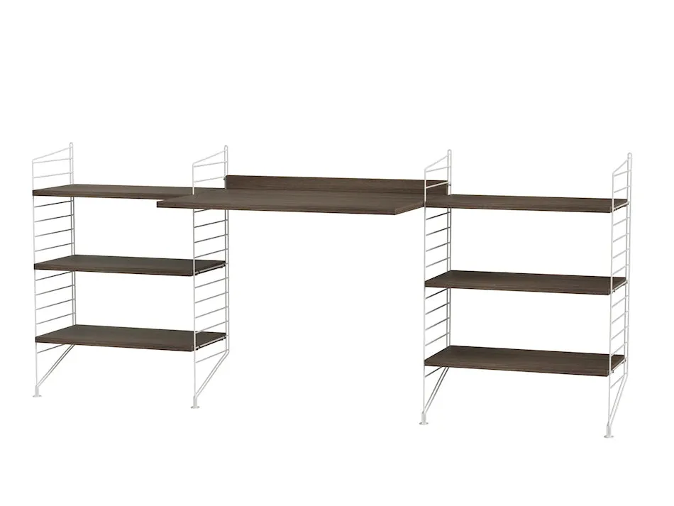 String Workspace D kontorsæt sort ask 200 cm