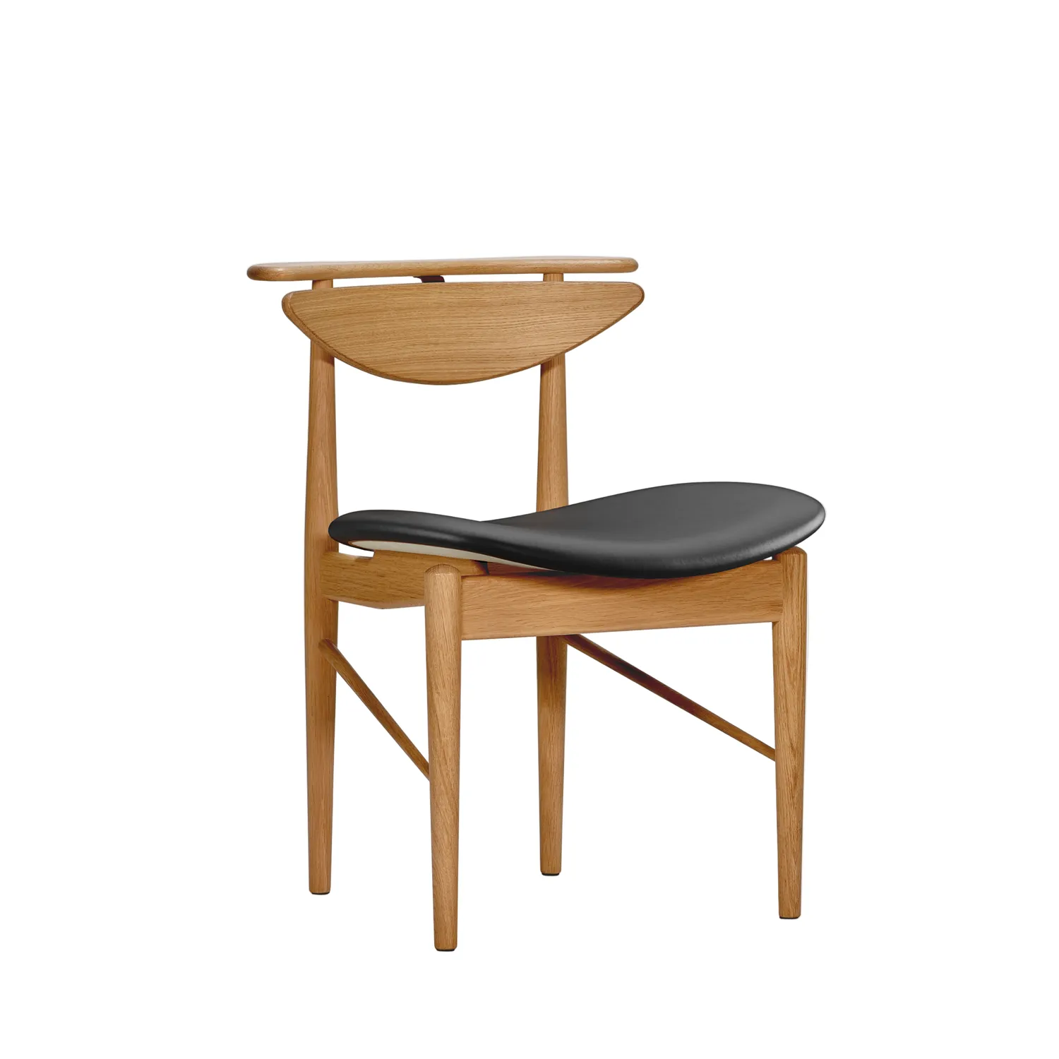 Finn Juhl FJ 5310 karmstol eg olie sort læder
