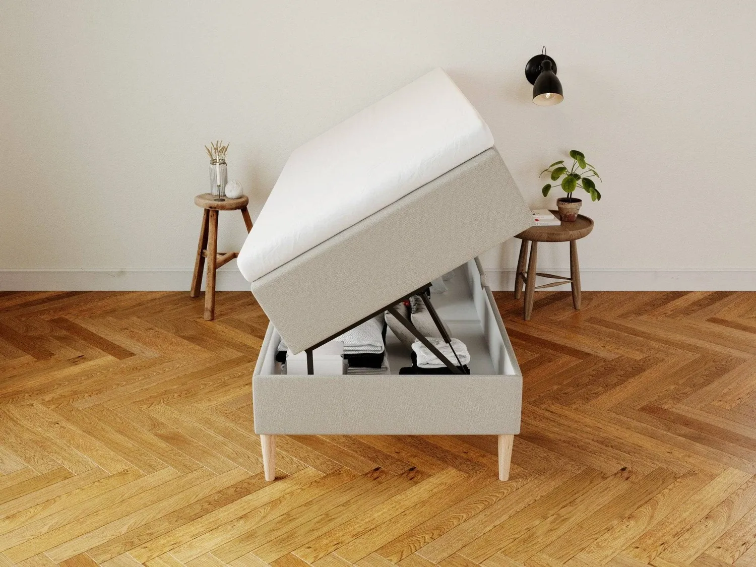 Ragna Astrid 80x200 opbevaringsseng Sand fast