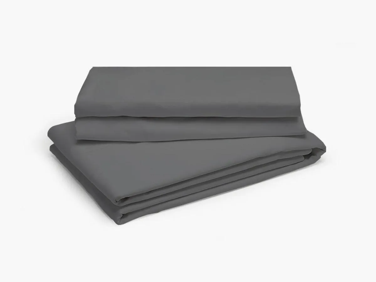 Sengefabrikken Luksus Faconlagen 80x200 grå bomuld percale