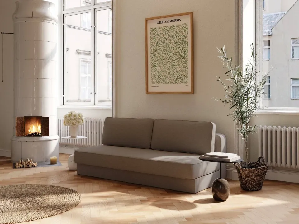 Ragna Naia 338 sovesofa 140x200 brun stof