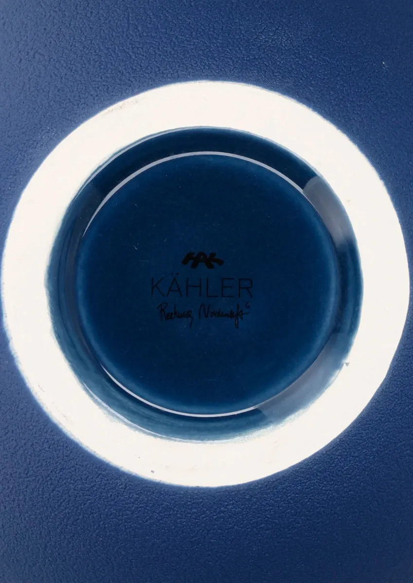 Kähler Studio Omaggio vase blå keramik H20 cm