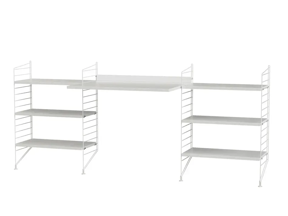 String Workspace D kontorsæt sort ask 200 cm