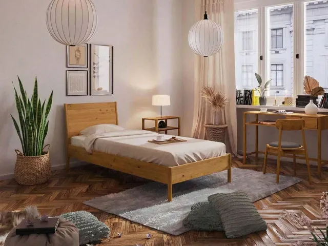 Nordic Design sengeramme 90x200 massiv eg med gavl