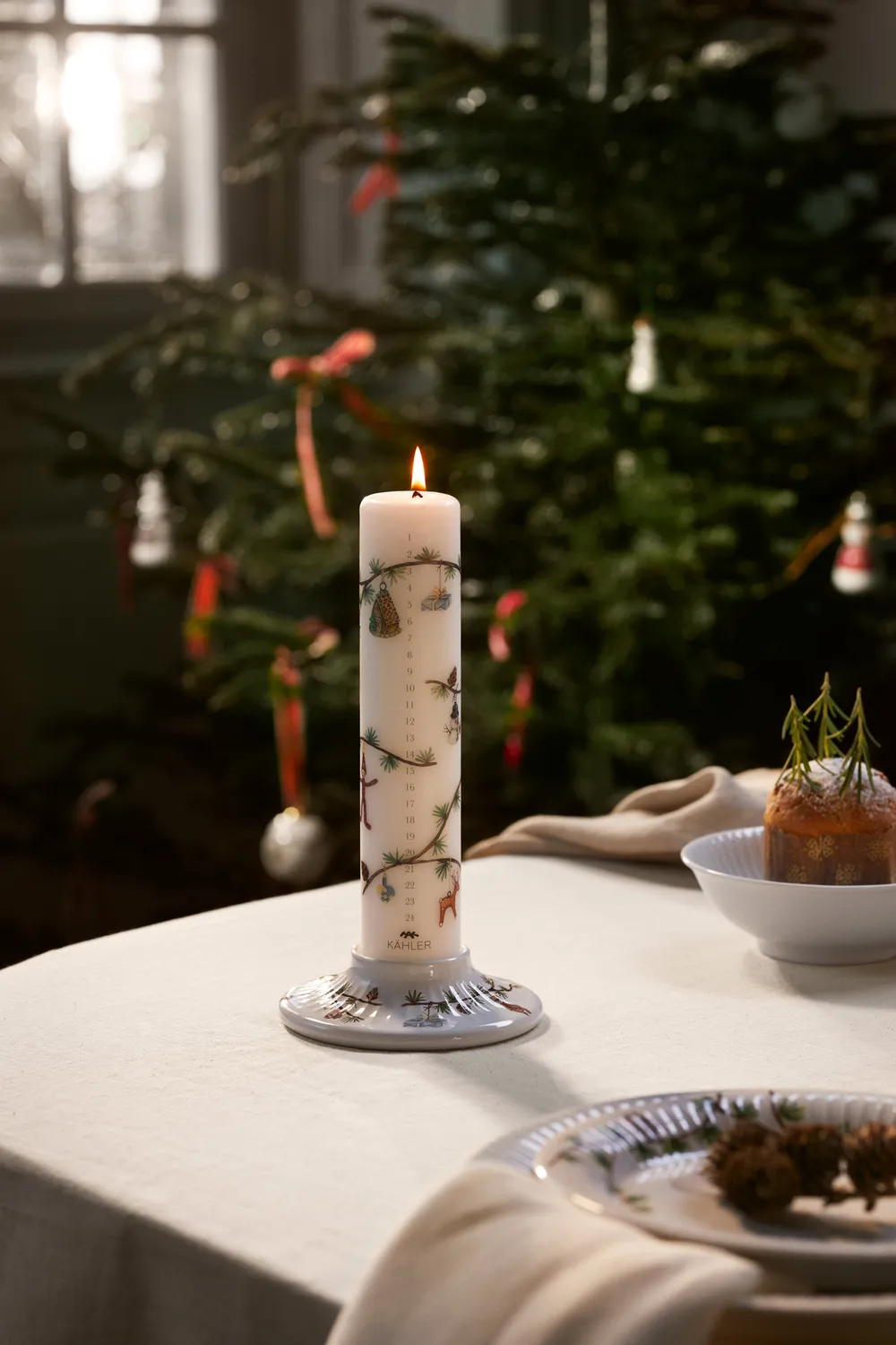 Kähler Hammershøi Christmas bloklysestage Ø13 hvid