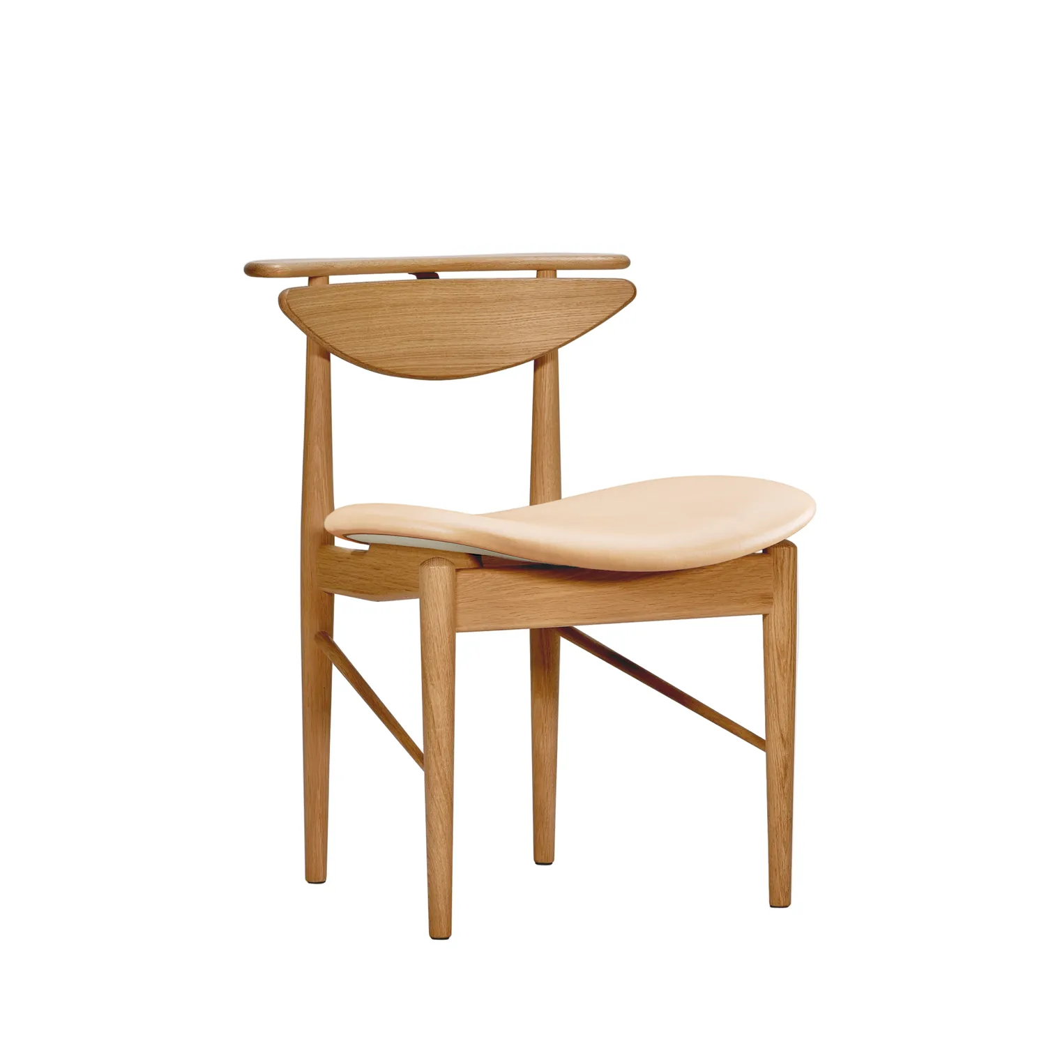 Finn Juhl FJ 5310 karmstol eg olie sort læder