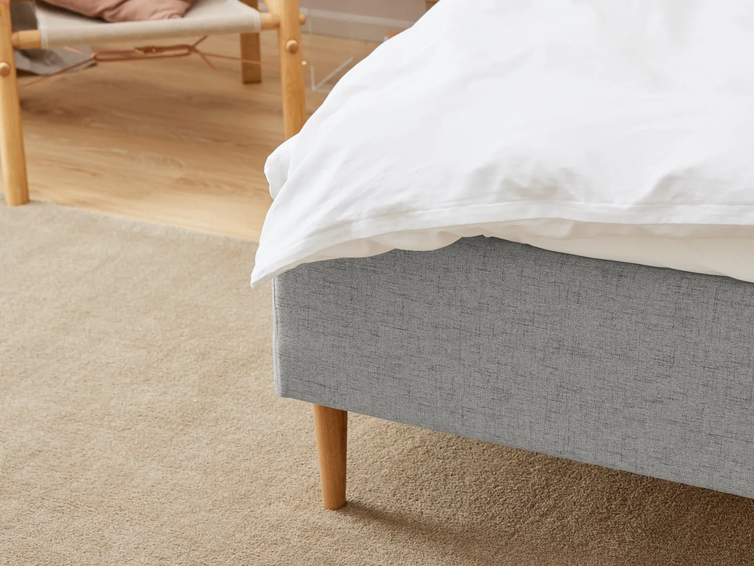 Fabrikkens Komfort boxmadras 90x210 cm lysegrå