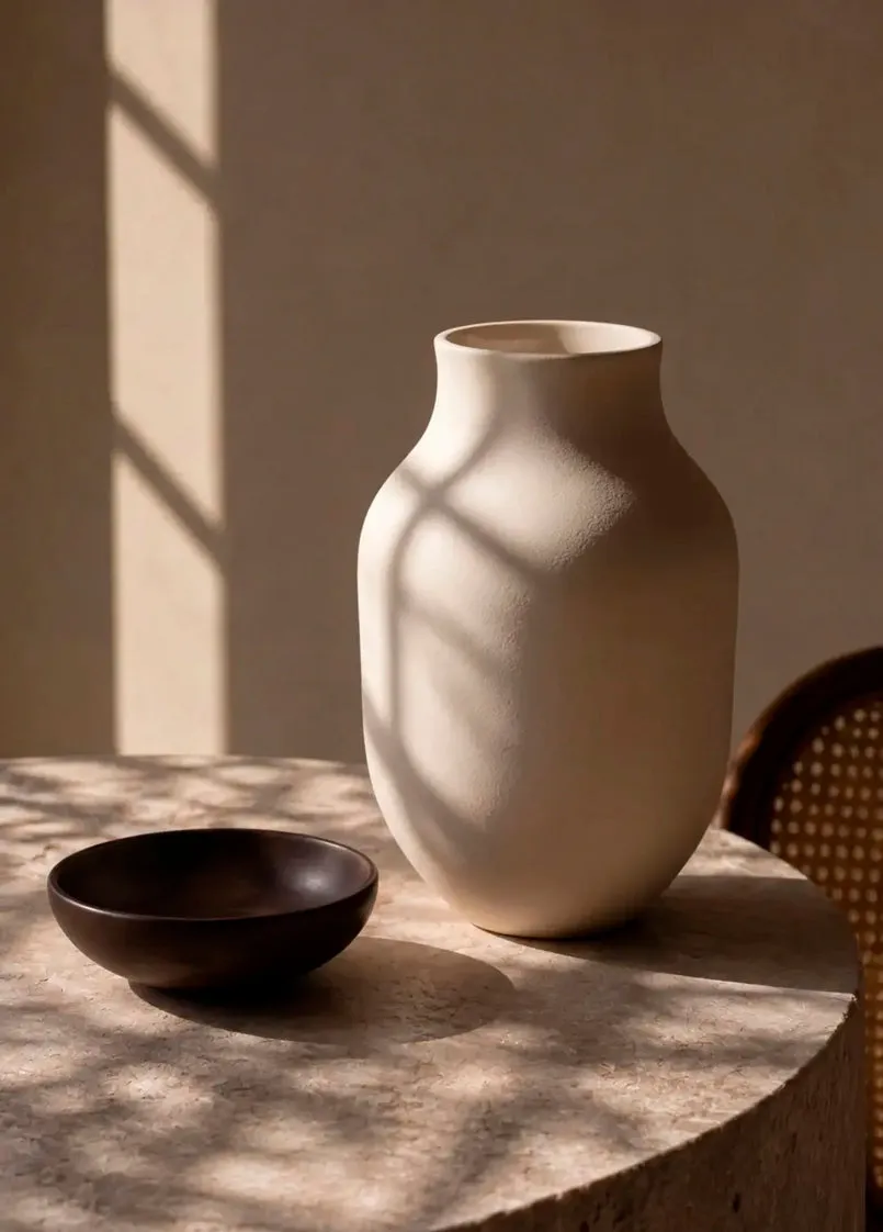 Kähler Studio Omaggio vase H20 cm sand keramik