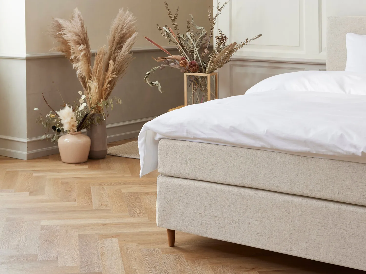 Fabrikkens Platin kontinentalseng 140x200 sand naturlatex