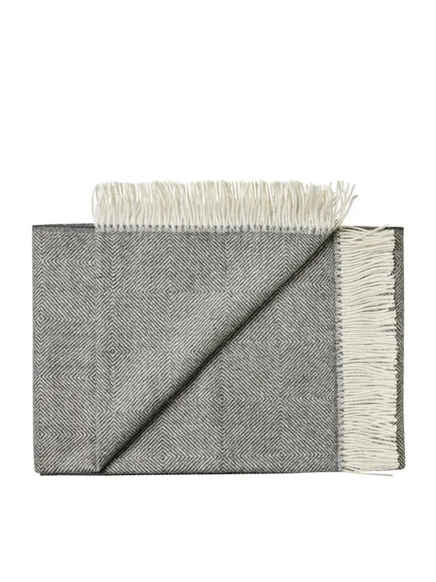 Silkeborg Uldspinderi La Paz plaid dark grey baby alpaka