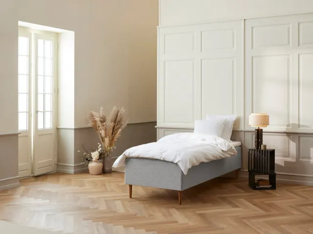 Sengefabrikken Luksus boxmadras 80x200 lysegrå fast