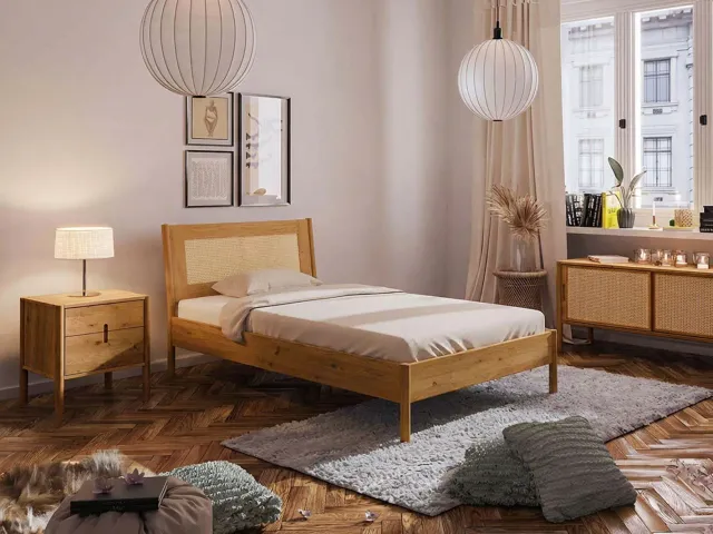 Nordic Design sengeramme 90x200 eg med fletgavl