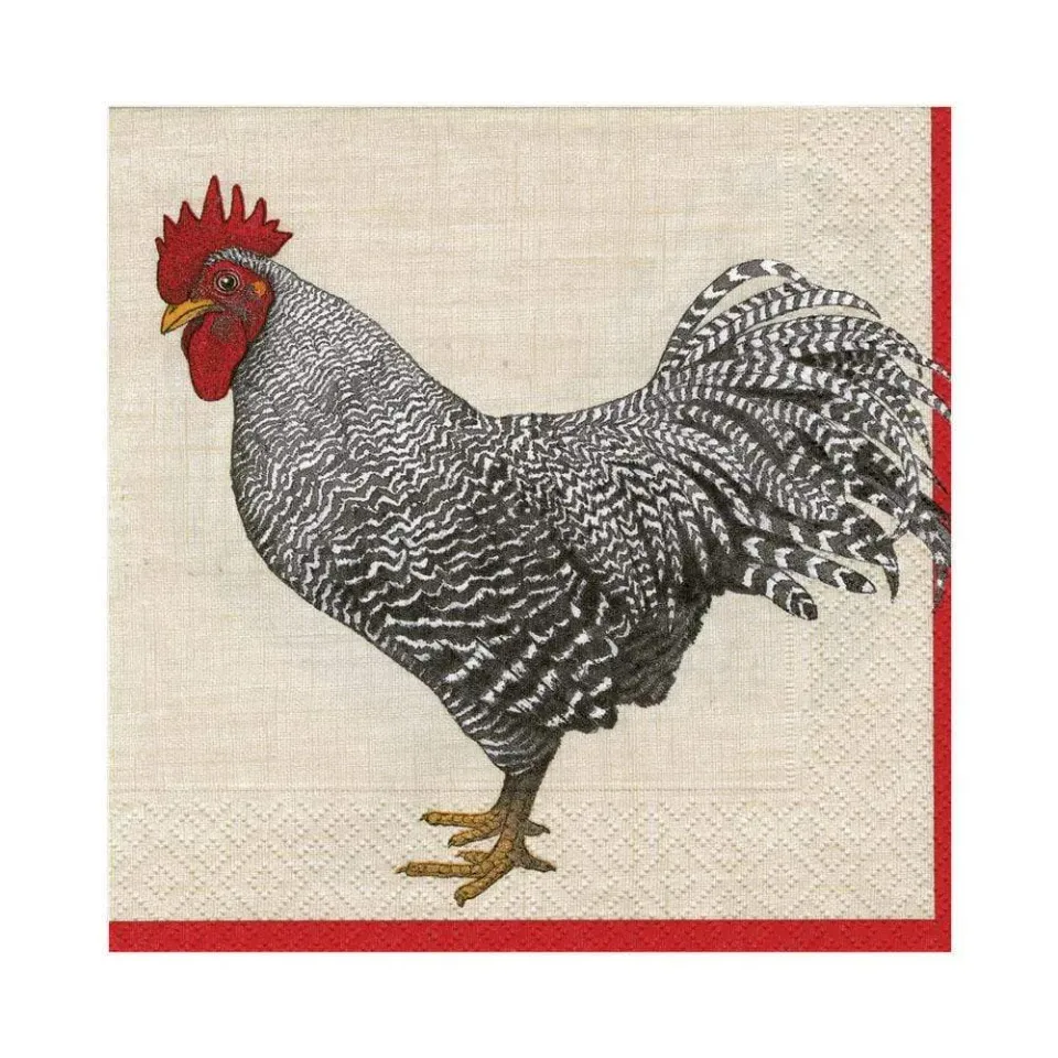 Caspari Le Coq frokostservietter ivory 20 stk
