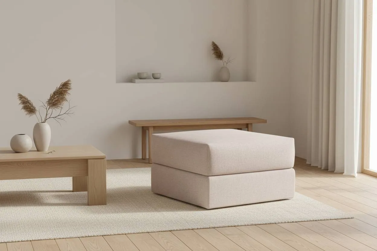 Ragna puf 75x75 sand med opbevaring
