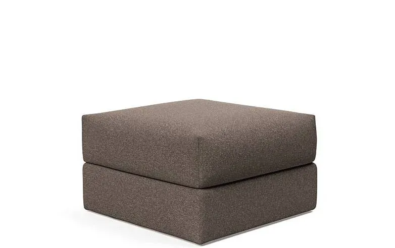 Ragna Puf 75x75 bouclé mørk brun med opbevaring