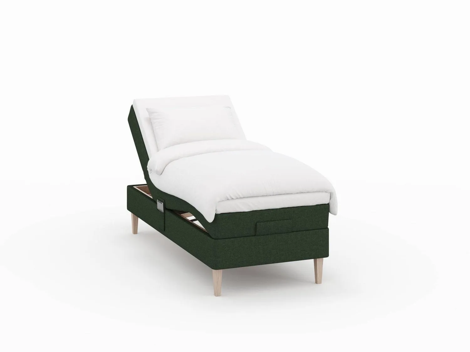 Ragna elevationsseng 90x200 dyb grøn fast