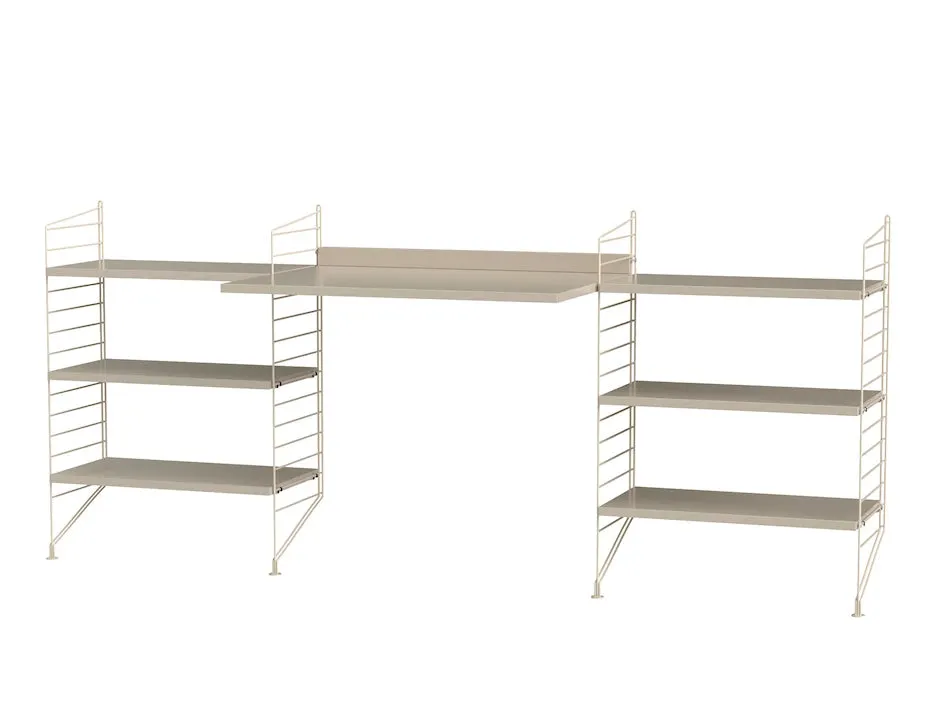 String Workspace D kontorsæt sort ask 200 cm