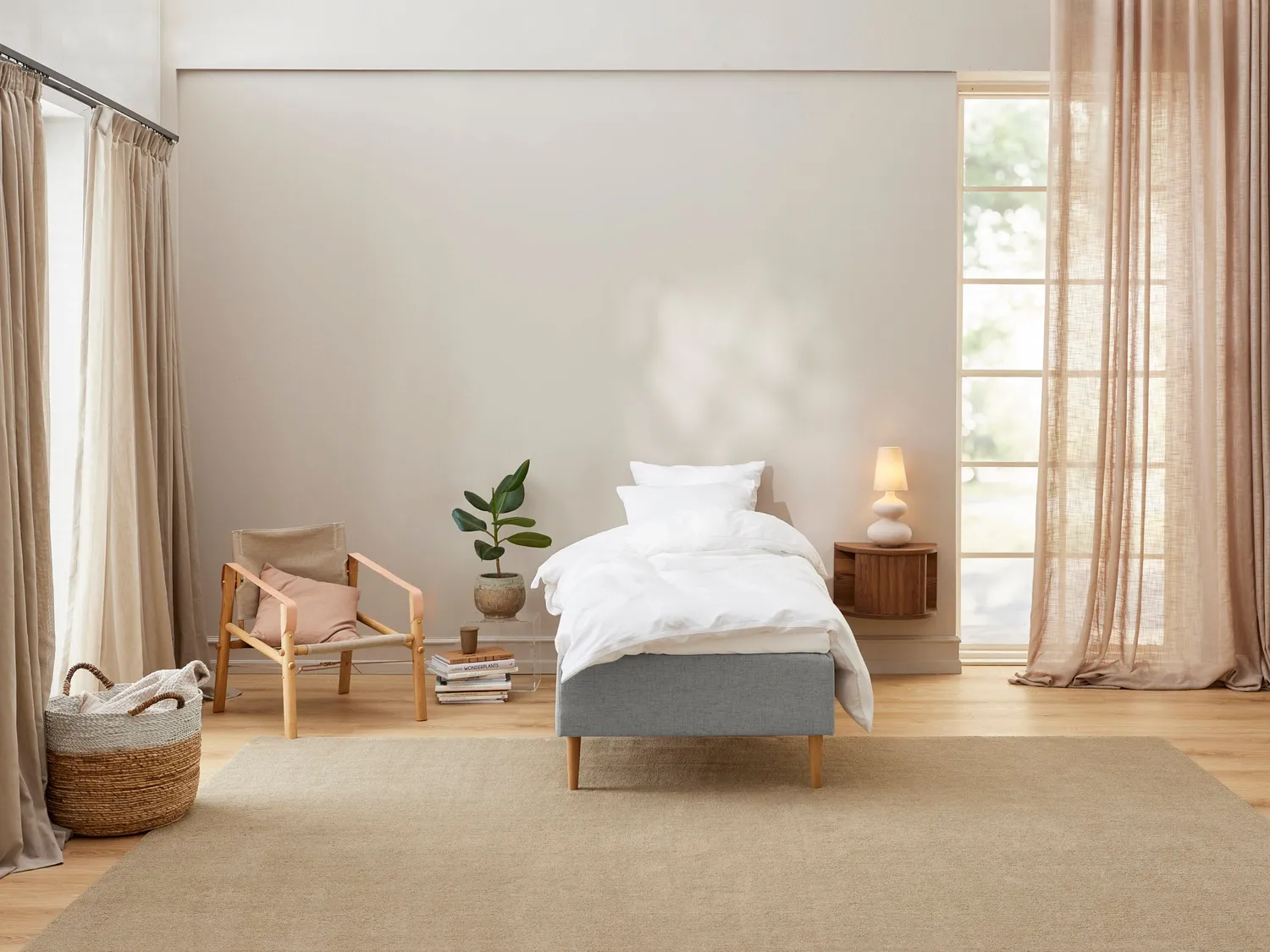 Fabrikkens Komfort boxmadras 80x200 lysegrå Fast