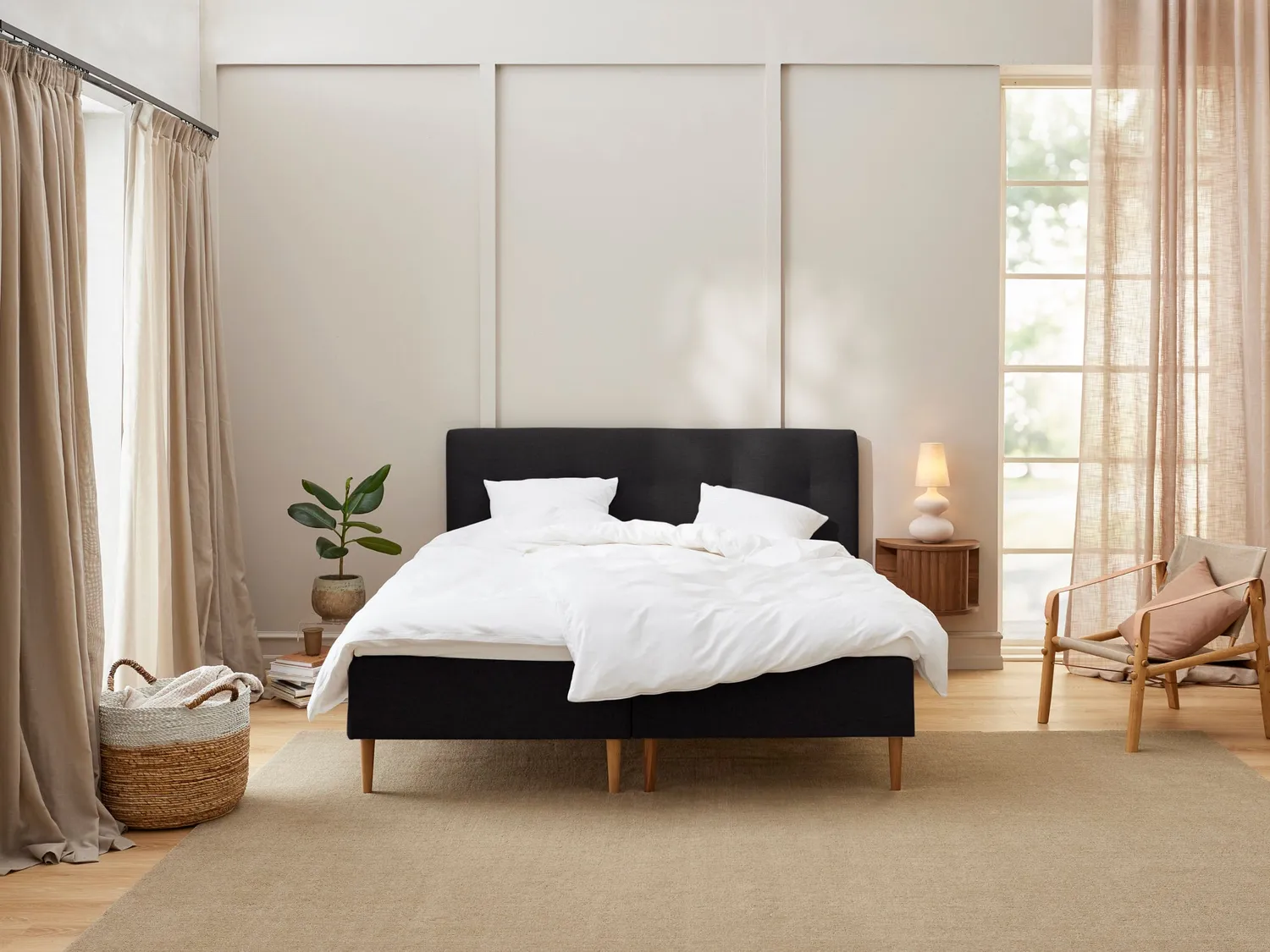 Fabrikkens Komfort Lyngdal Boxmadras sort 210x210 cm