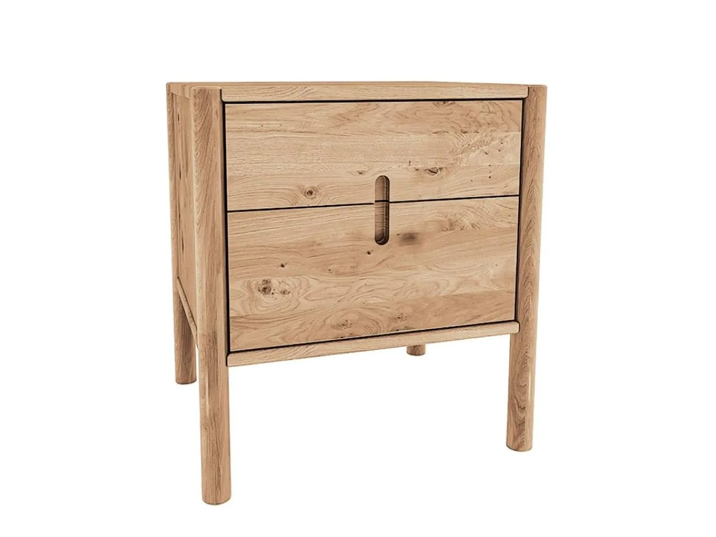 Nordic Design sengebord massiv eg med skuffer