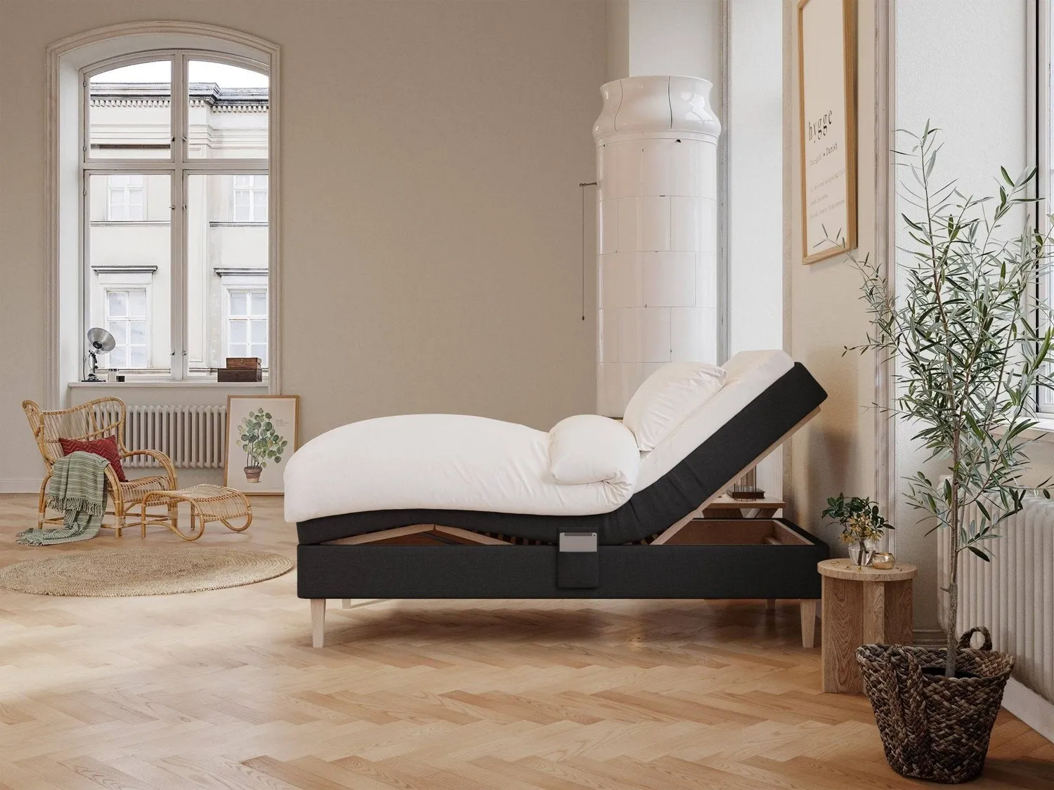 Ragna elevationsseng 90x210 antracit