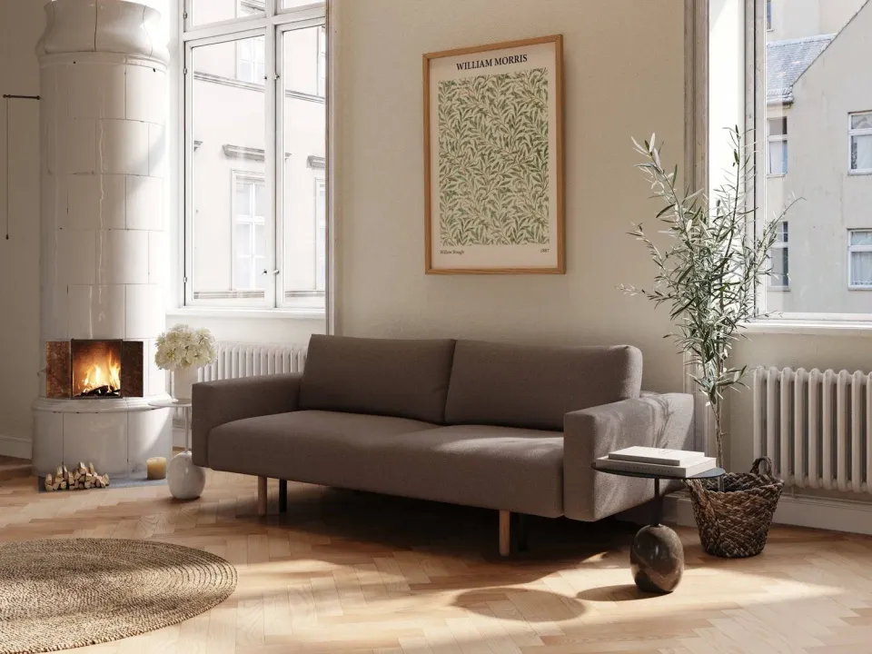 Ragna Maya sovesofa 140x200 bouclé mørk brun
