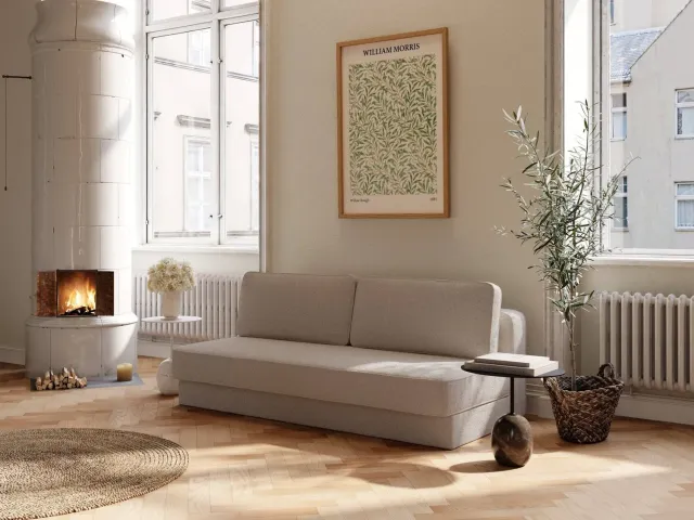 Ragna Naia sovesofa 140x200 bouclé beige dansk