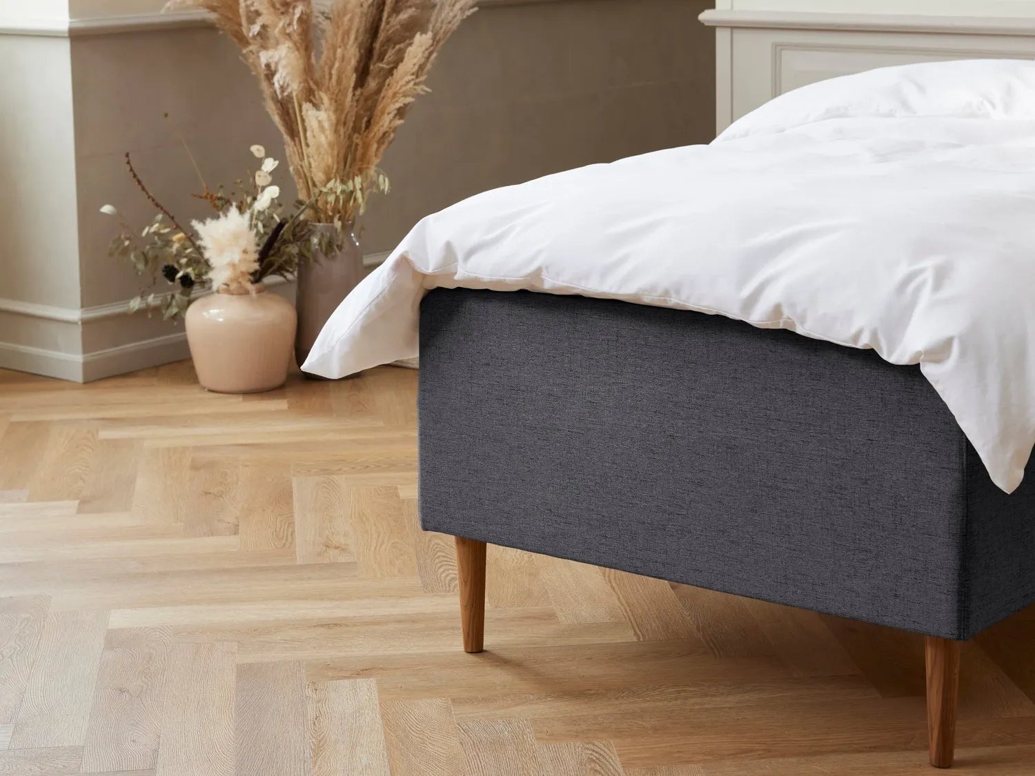 Fabrikkens Luksus Stockholm Box boxmadras 90x200 antracit latex