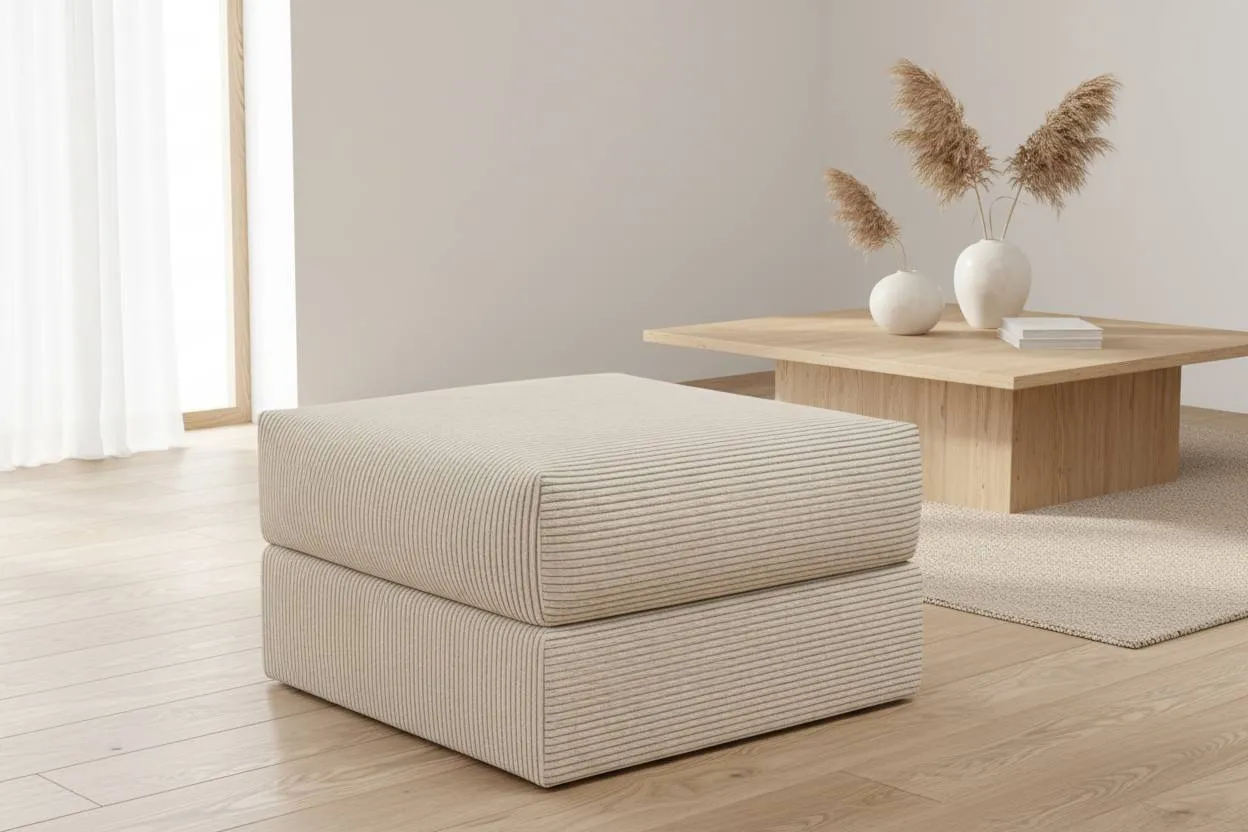 Ragna Puf 75x75 Beige med opbevaring