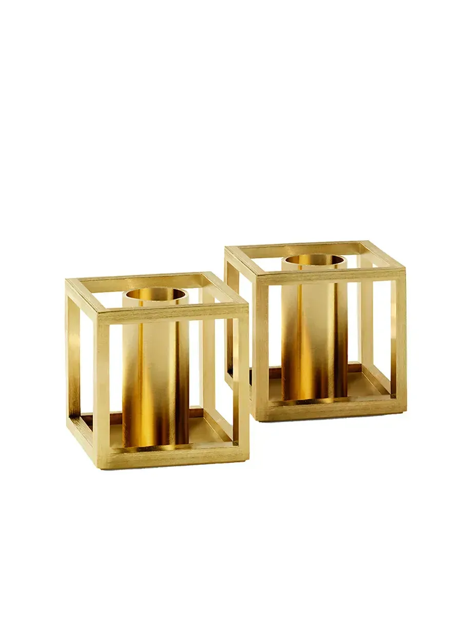 Audo Copenhagen Kubus Micro lysestage guld 2 stk