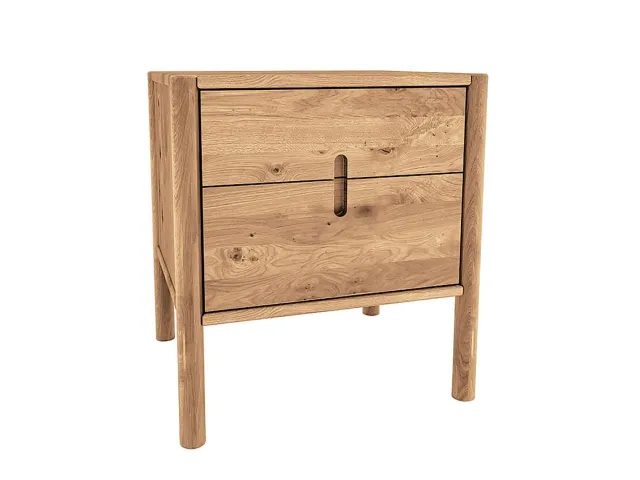 Nordic Design sengebord massiv eg med skuffer