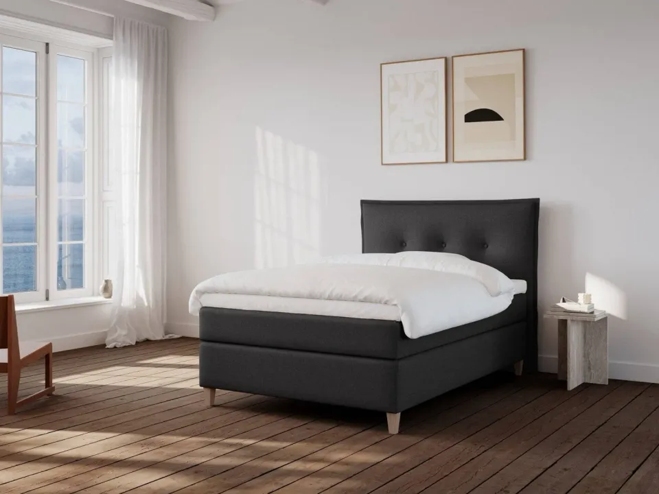 Ragna Snefrid 140x200 antracit boxseng med gavl