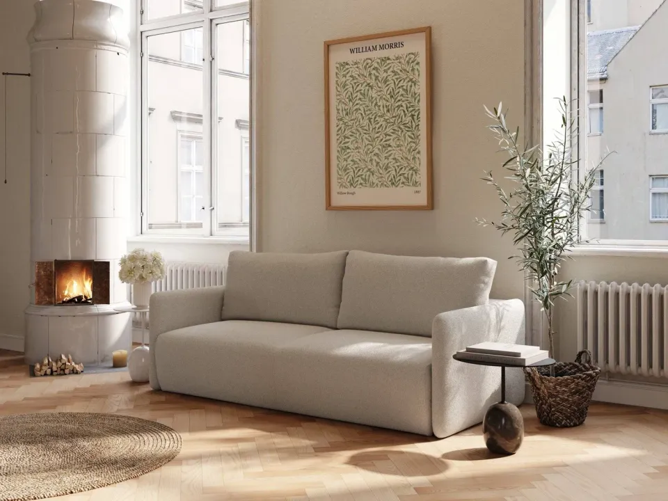 Ragna Cora sovesofa 140x200 bouclé beige Innovation