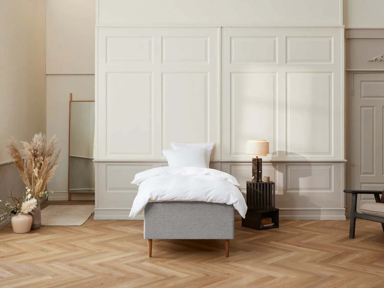 Sengefabrikken Luksus Stockholm boxmadras 90x210 lysegrå latex