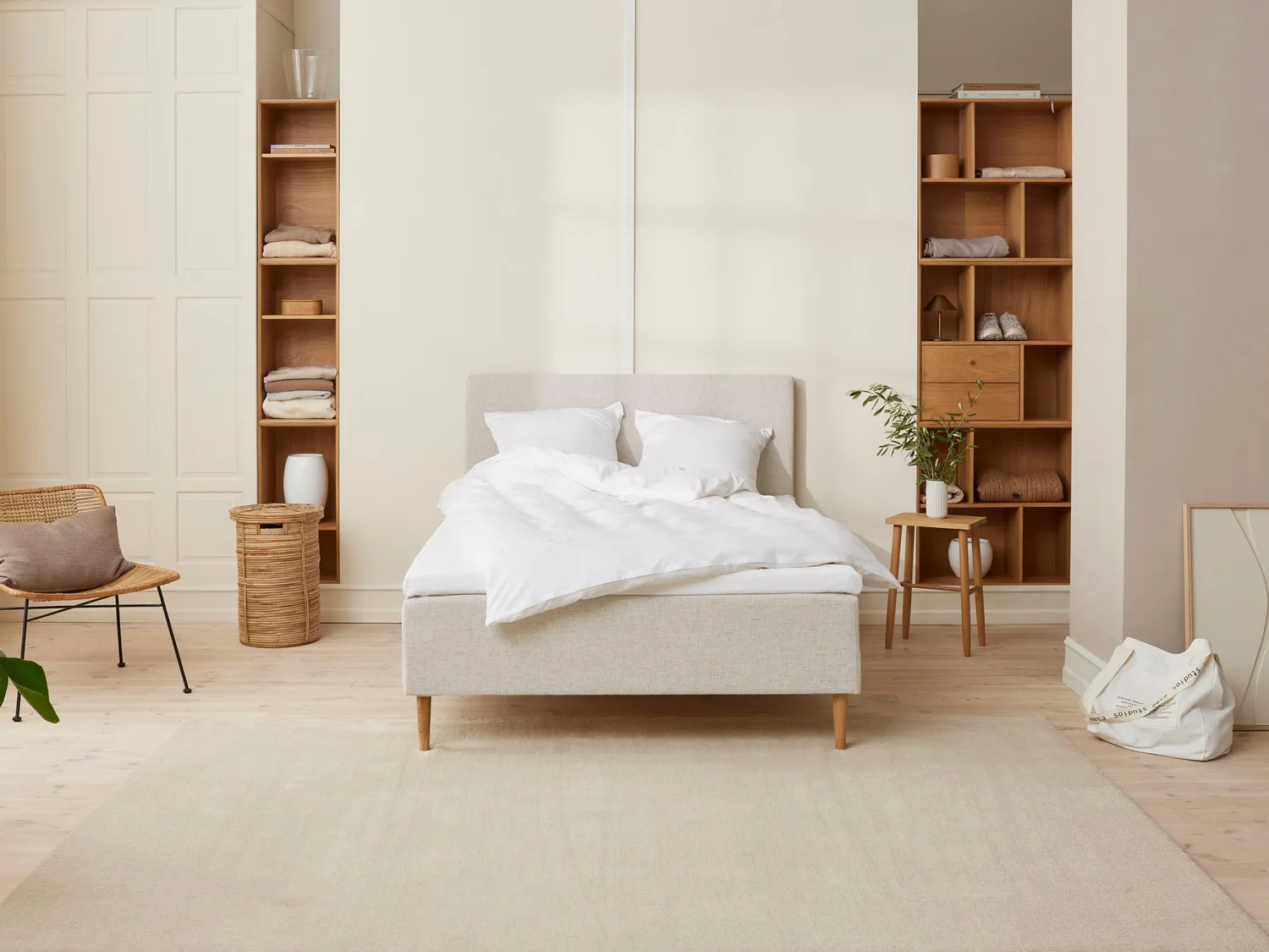 Fabrikkens Trykaflastende boxmadras 105x210 sand