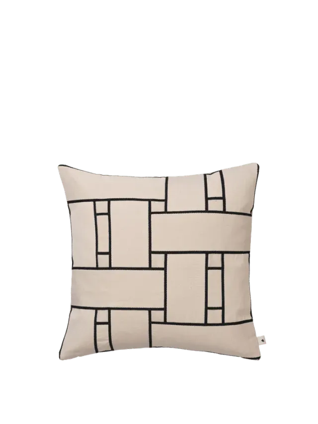 Ferm Living Lattice Offset Cushion pude off white sort