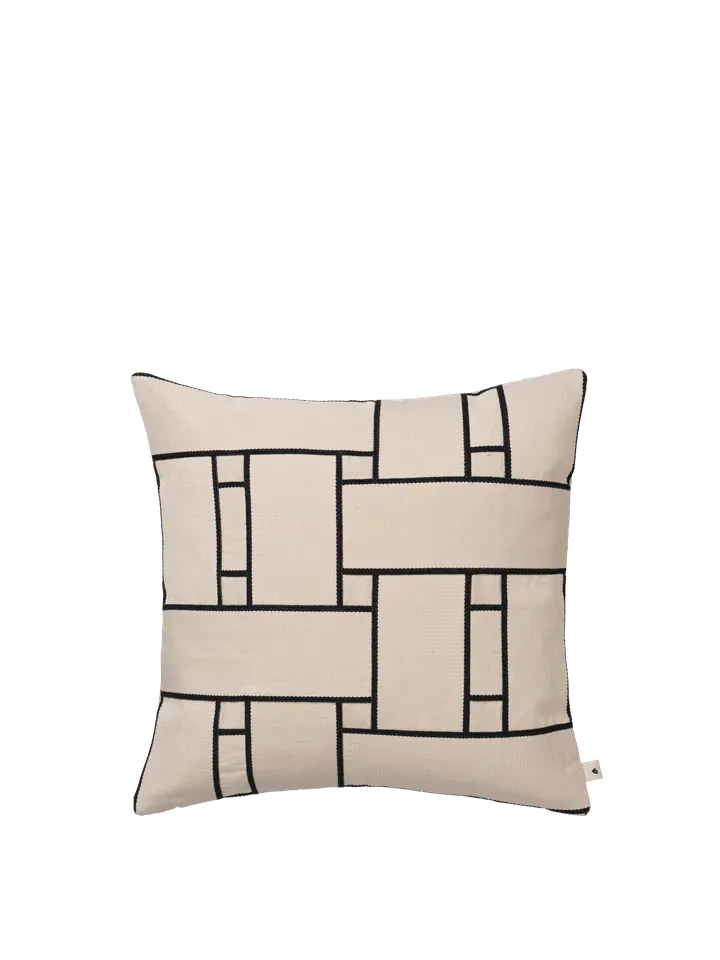 Ferm Living Lattice Offset Cushion pude off white sort