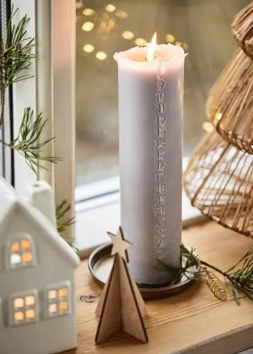 Ib Laursen kalenderlys 1-24 ash grey 30 cm