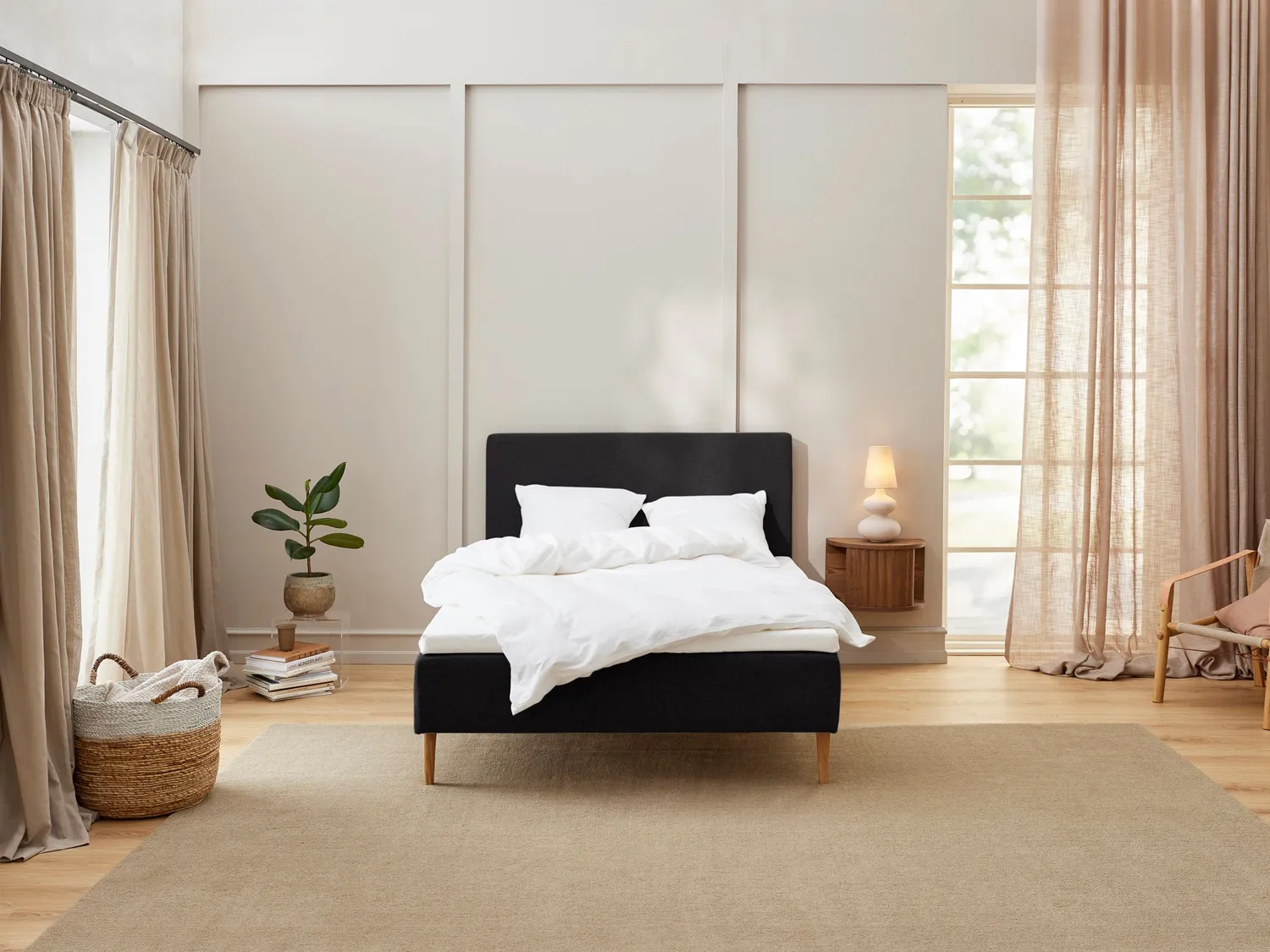Fabrikkens Komfort boxmadras sort 140x200 cm